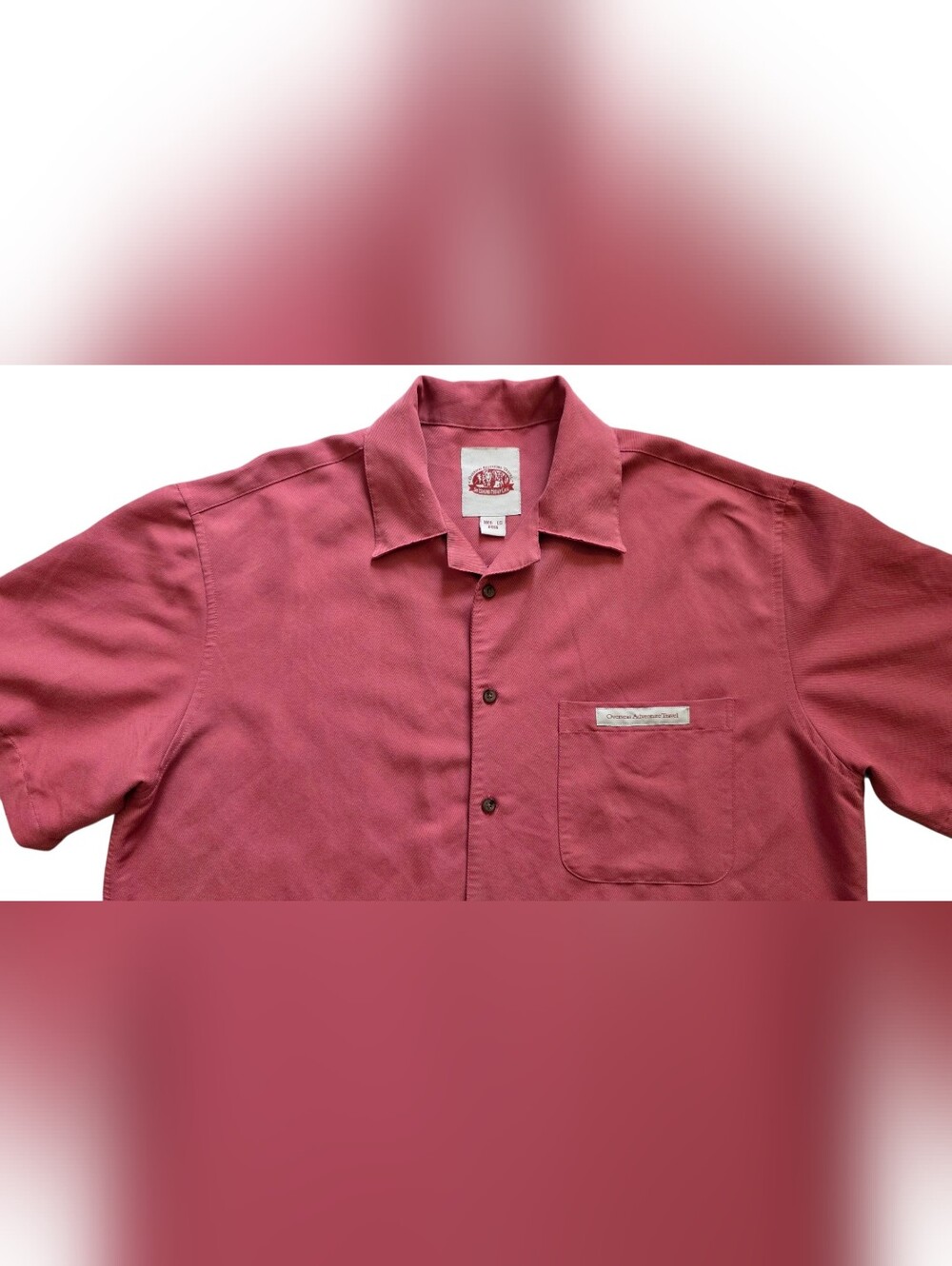 Overseas Adventure Travel Large Mauve Sir Edmund Hillary Club Camp Shirt - Picture 3 of 7